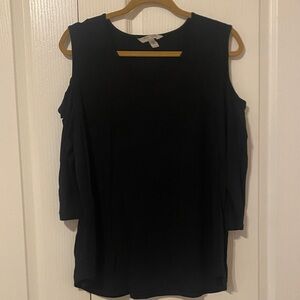 Elegant Black Cold Shoulder Top